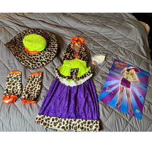 Big Mama Pimp Costume Adult‎ Women One Size Leopard Purple Neon Green 59662